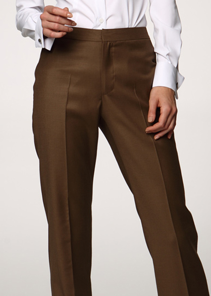 女士亮咖啡色西褲 